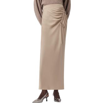 AllSaints Alexia Ruched Skirt in Taupe Grey at Nordstrom Rack, Size 12Regular
