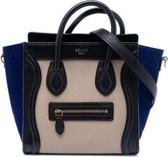 Celine Pre-owned Celine Nano Tricolor Leather Luggage Tote S-AT-1108 S-MM-1103