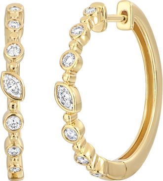 Bony Levy Monaco Diamond Hoop Earrings in 18K Yellow Gold at Nordstrom Rack