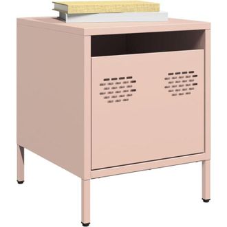 vidaXL Comodino Rosa 35x39x43,5 cm in Acciaio - Vidaxl