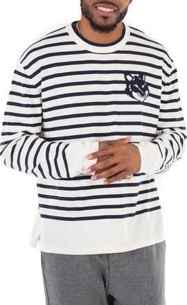 Maison Kitsun&eacute; Maison Kitsune Striped Fox Head Intarsia Jumper