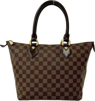 Louis Vuitton Brown Leather Pvc Handbag Tote Bag (Pre-Owned)