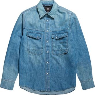 G-Star Denim Overhemden - Heren - Spijkeroverhemden - Blauw - L - Denim - Overhemden