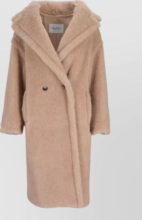 Max Mara double breasted alpaca virgin wool silk coat