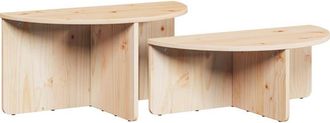 vidaXL Coffee Table 2 pcs Natural 79 x 39.5 x 40 cm Solid pine wood vidaXL