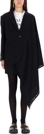 Moschino Black Solid Notched Lapel Jacket