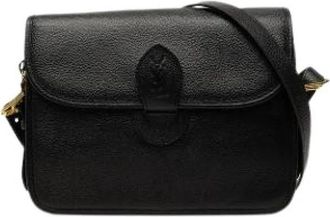 Saint Laurent Pre-owned Vintage Leather Crossbody Bag - Dames - Vintage Schoudertas - Zwart - ONE Size - Leer - Vintage