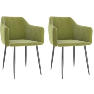 vidaXL Sedie da Pranzo 2 pz Verde Chiaro in Velluto vidaXL