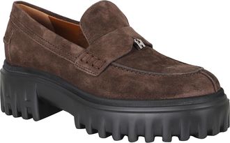 Hogan Rich Suede Chunky Platform Loafers
