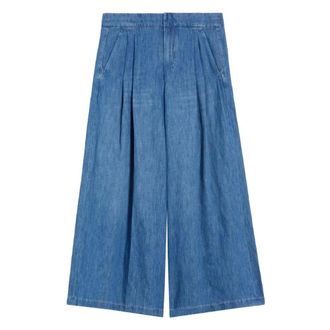 Max Mara Wide Trousers, female, Blue, Size: 2XS 001 Indigo Trousers