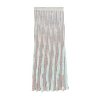 Forte_Forte Midi Skirts, female, Gray, Size: XS Striped Midi Skirt