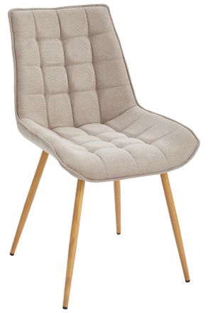 Livetastic Stuhl, Taupe, Eichefarben, Metall, Textil, Füllung: Schaumstoff, Rundrohr, 51x88x62 cm, Esszimmer, Stühle, Polsterstühle
