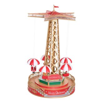 Atmosphera Pueblo Navide&ntilde;o Luminoso, Con Paraca&iacute;das Blanco C&aacute;lido Y Multicolor, Animado Y Musical, Con 85 Led Y Pilas - Atmosphera Cr&eacute;ateur DInt&eacute;rieur