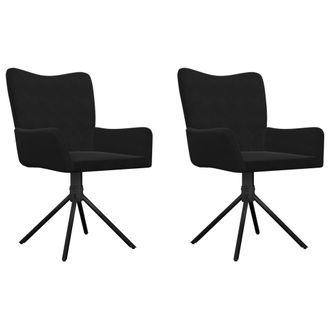 vidaXL Vidaxl - Sillas De Comedor Giratorias 2 Uds Terciopelo Negro