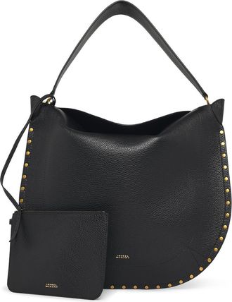 Isabel Marant Oskan Soft Black Leather Hobo Bag