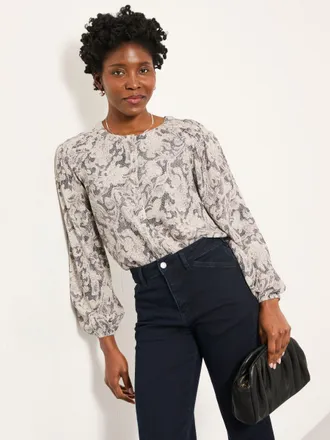 Fat Face FatFace Faye Charcoal Grey Decorative Floral Tunic