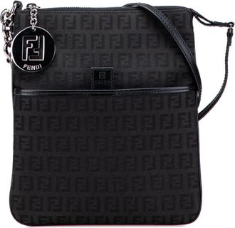 Fendi Pre-owned Cross Body Bags, female, Black, Size: ONE SIZE Pre-owned Jacquard Crossbody Bag