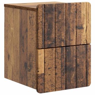 vidaXL Mesita De Noche De Pared Madera Envejecida 33 X 34,5 X 43 Cm Vidaxl