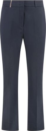PESERICO Wide Broeken - Dames - Wijde Broeken - Blauw - S - Katoen - Broeken