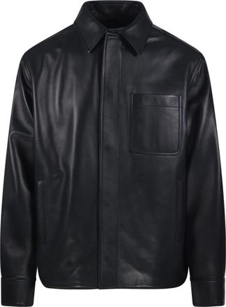 Loewe Jassen, Heren, Zwart, L, Leer, Overshirt in nappalamsleer