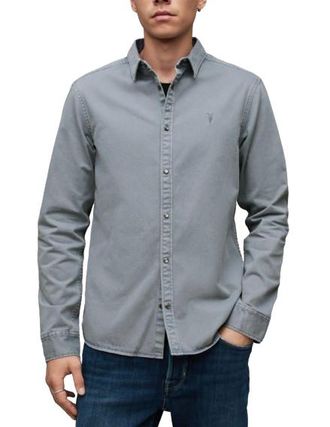 AllSaints Staveley Ramskull Embroidered Shirt Size L