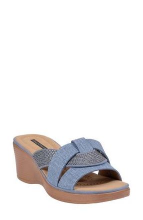 Good Choice Shoes Selva Platform Wedge Slide Sandal in Denim at Nordstrom Rack, Size 7.5