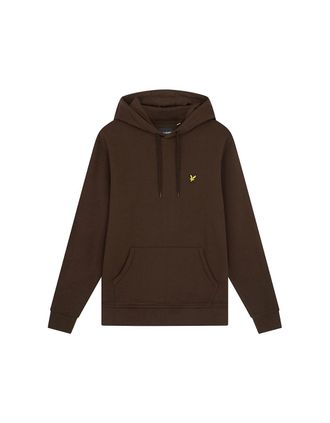 Lyle & Scott Mens Lyle & Scott Branded Sediment Pull-over Hoodie - Brown - Size: 36