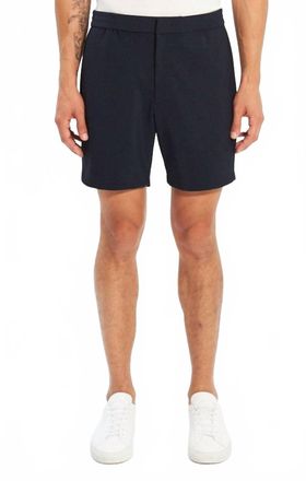 Theory Curtis Drawstring Precision Ponte Shorts In Baltic