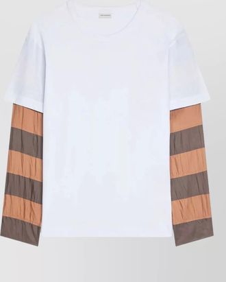 Dries Van Noten loose fit t shirt contrast striped sleeves