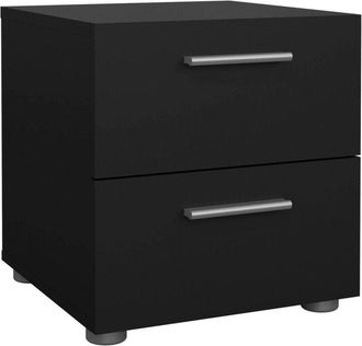 Dmora Dmora - Mesa De Noche Apolla, C&oacute;moda Baja, Mesilla De Noche, Estante De La Cama, 40x40 H42 Cm, Negro