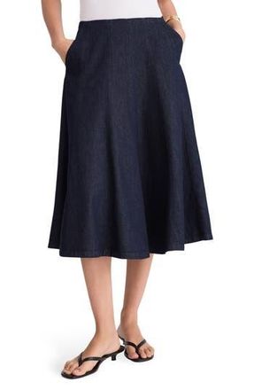 Madewell Flared Denim Midi Skirt in Rinse Wash at Nordstrom Rack, Size 25