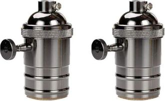 OEM Portalampada Vintage, Attacco Edison, Adattatore Per Lampada E27 Vintage Con Interruttore, Lampadario A Batteria Retr&ograve; Vintage, Nero - Crezuo