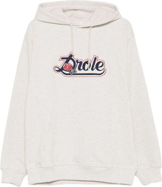 Dr&ocirc;le de Monsieur Hoodie With Logo - Heren - Hoodies - Grijs - L - Katoen - Hoodies & sweatvesten