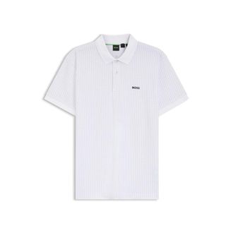 BOSS Cotton-piqu&eacute; polo shirt with all-over print