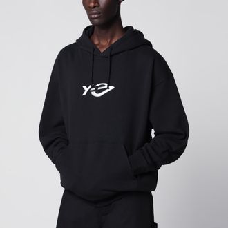 Yohji Yamamoto Felpa con cappuccio Y-3 nera in French Terry logo loquid