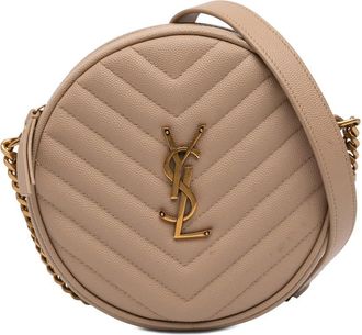 Saint Laurent Pre-owned Saint Laurent Grain De Poudre Chevron Round Vinyle Camera Bag Ladies 5XXQWUJD9JUN6EBE
