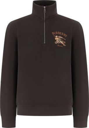 Burberry Knight Check Katoenen Halve Rits Sweater - Heren - Vesten met rits - Bruin - XL - Katoen - Hoodies & sweatvesten