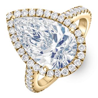 The Diamond Store Diana 5.90ct Lab Diamond Pear Cut Engagement Ring In 18k Yellow Gold G/vs1