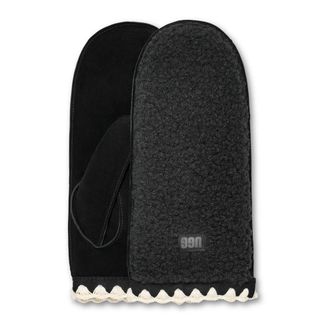 UGG Gloves, female, Black, Size: L/XL Fluff Scalloped Mitten