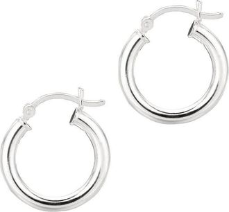 Tresorra Sterling Silver Hoop Earrings - 3mm x 15mm