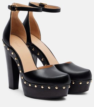 Chlo&eacute; Chlo&eacute; Studded leather platform pumps