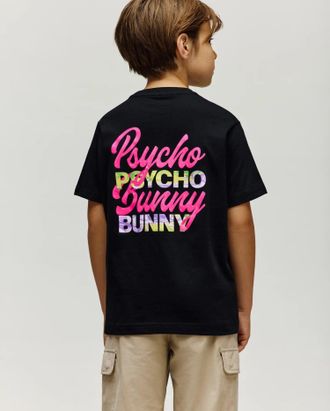 Psycho Bunny Kids Raze Back Graphic Tee 001 BLACK / M/10-12