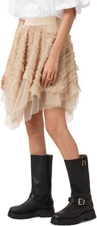AllSaints Jayde Handkerchief Hem Tulle Skirt in Blush Pink at Nordstrom, Size 10 Us