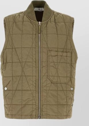 Stone Island cotton blend sleeveless jacket front pocket