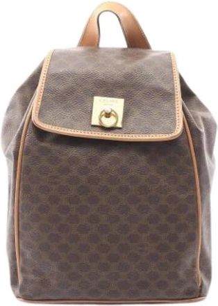 Celine Pre-owned Vintage Rugzak - Dames - Vintage Rugzakken - Bruin - ONE Size - Leer - Vintage