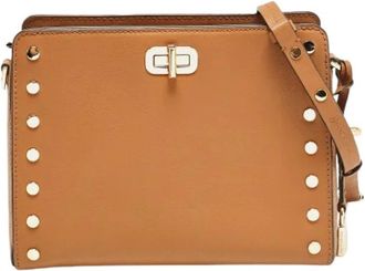 Michael Kors Pre-owned Cross Body Bags, female, Brown, Size: ONE SIZE Pre-owned Sylvie Stud Shoulder Bag