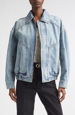 Saint Laurent Oversize Denim Jacket in South Blue at Nordstrom, Size 8 Us