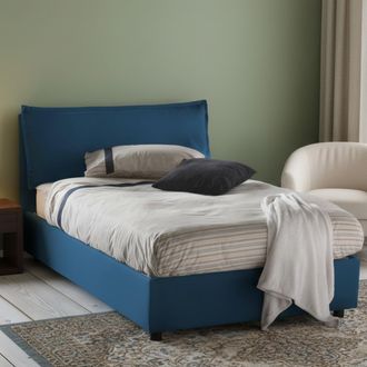 Dmora Dmora - Cama De Plaza Y Media Dcasade, Cama Contenedor Con Revestimiento De Tela, 100% Made In Italy, Apertura Frontal, Con Colch&oacute;n Cm 120x190 Incluid