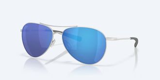 Costa Unisex Piper Polarized Sunglasses In Satin Silver Blue Mirror