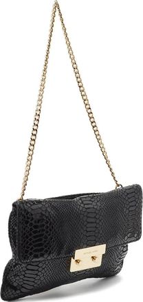 Michael Kors Borsa effetto serpente con catena - Nero
